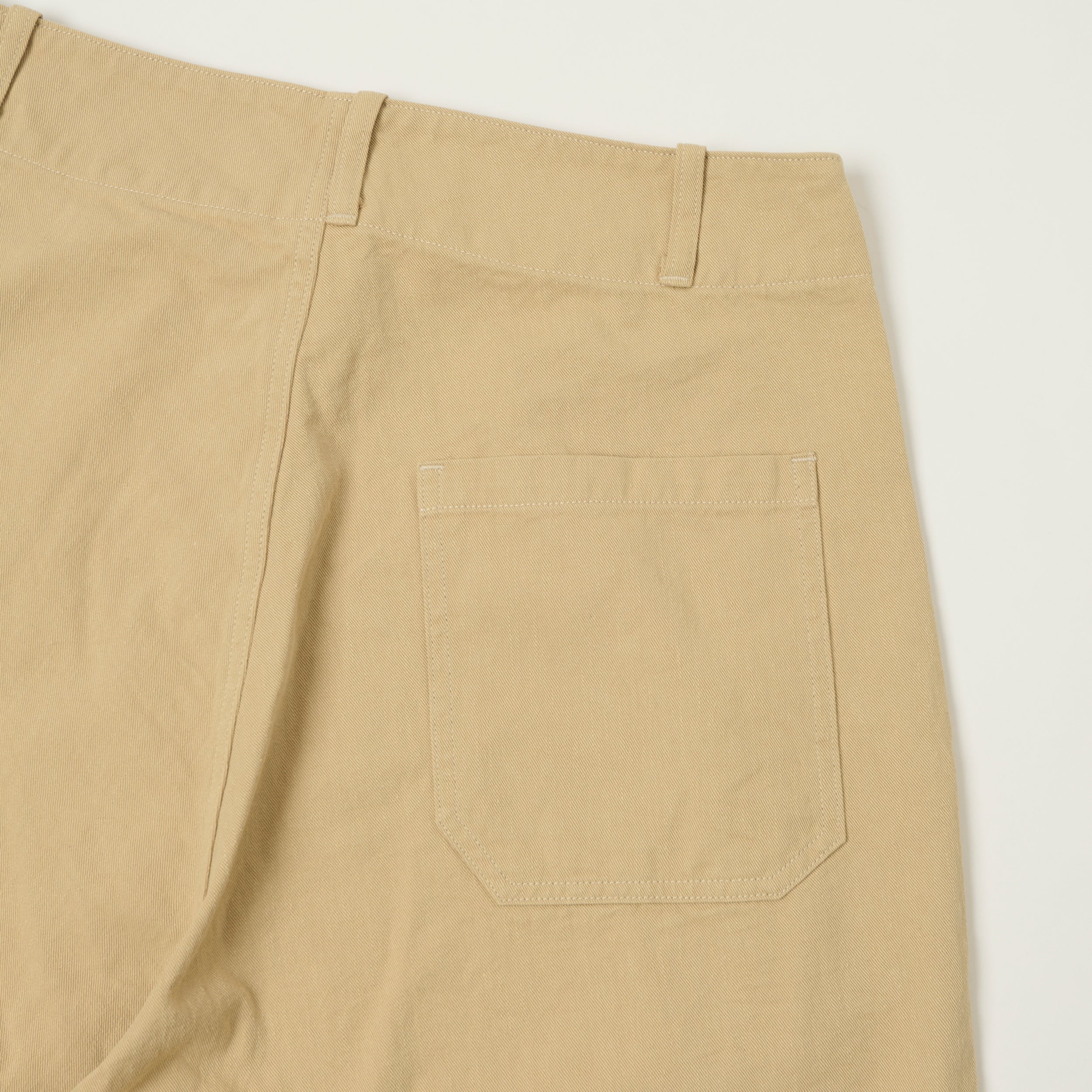 Kaptain Sunshine Cotton Drill Wide Pants - Khaki