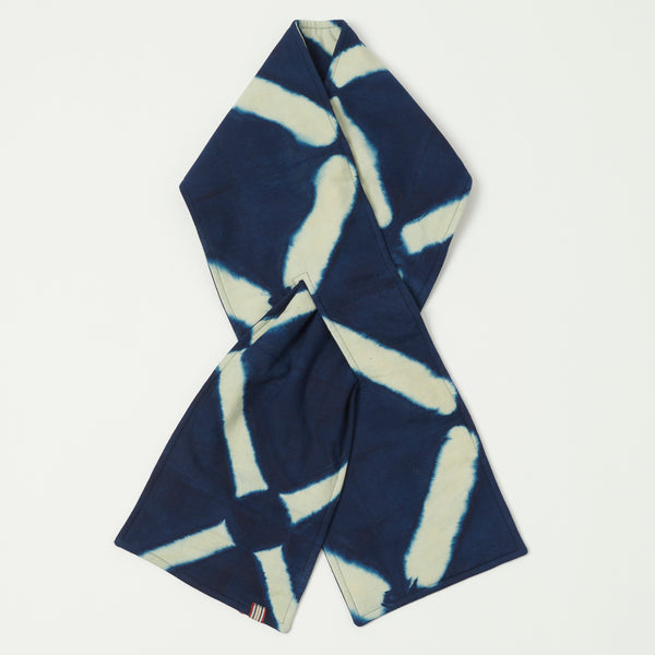 Kardo Quilted Football Scarf - Ajrakh Indigo
