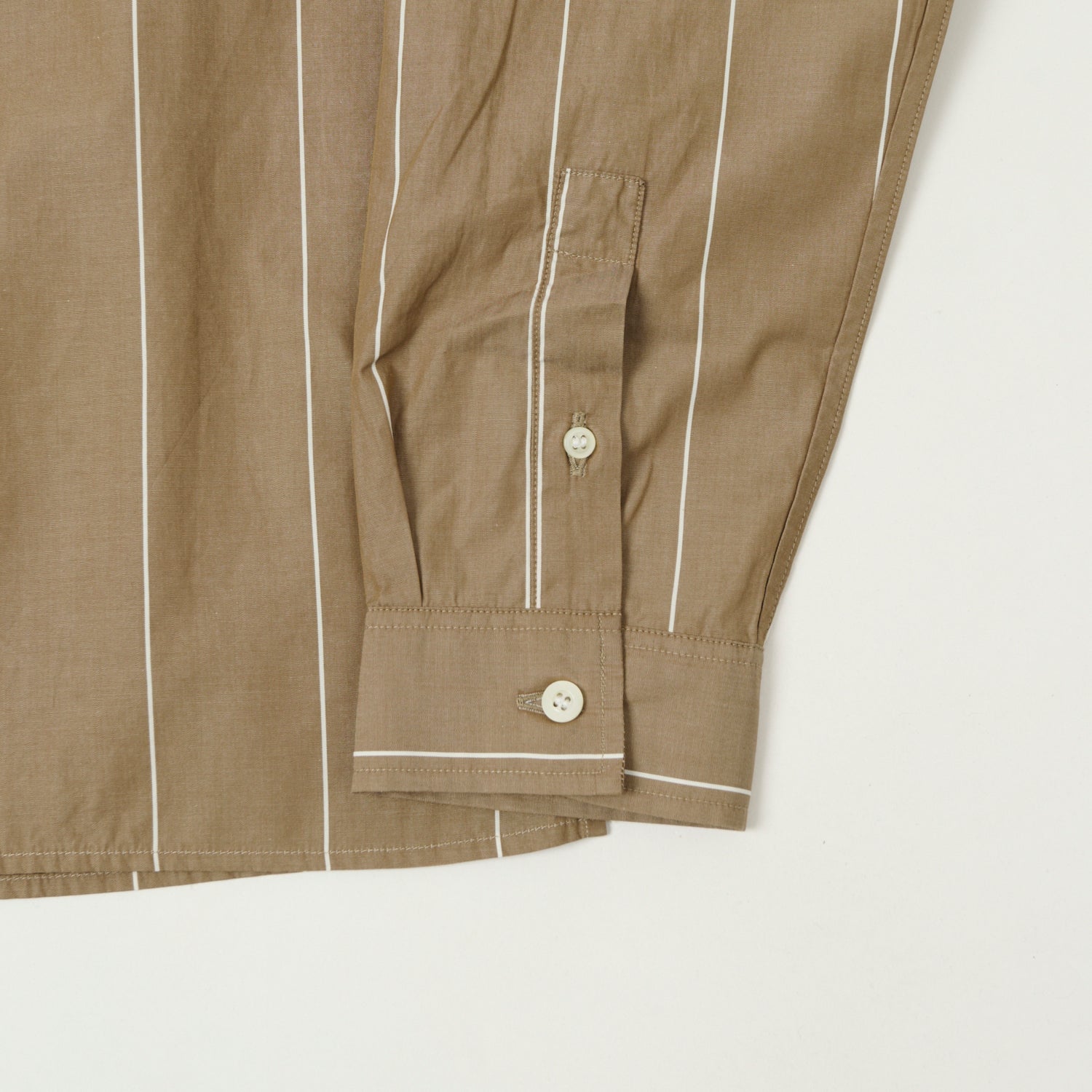 Knickerbocker Bowery Fine Cotton Shirt - Brown/White Stripe
