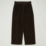 Knickerbocker 'Canal' Pleated Corduroy Trousers - Coffee