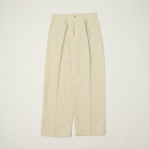 Knickerbocker 'Canal' Pleated Cotton Linen Trouser - Birch