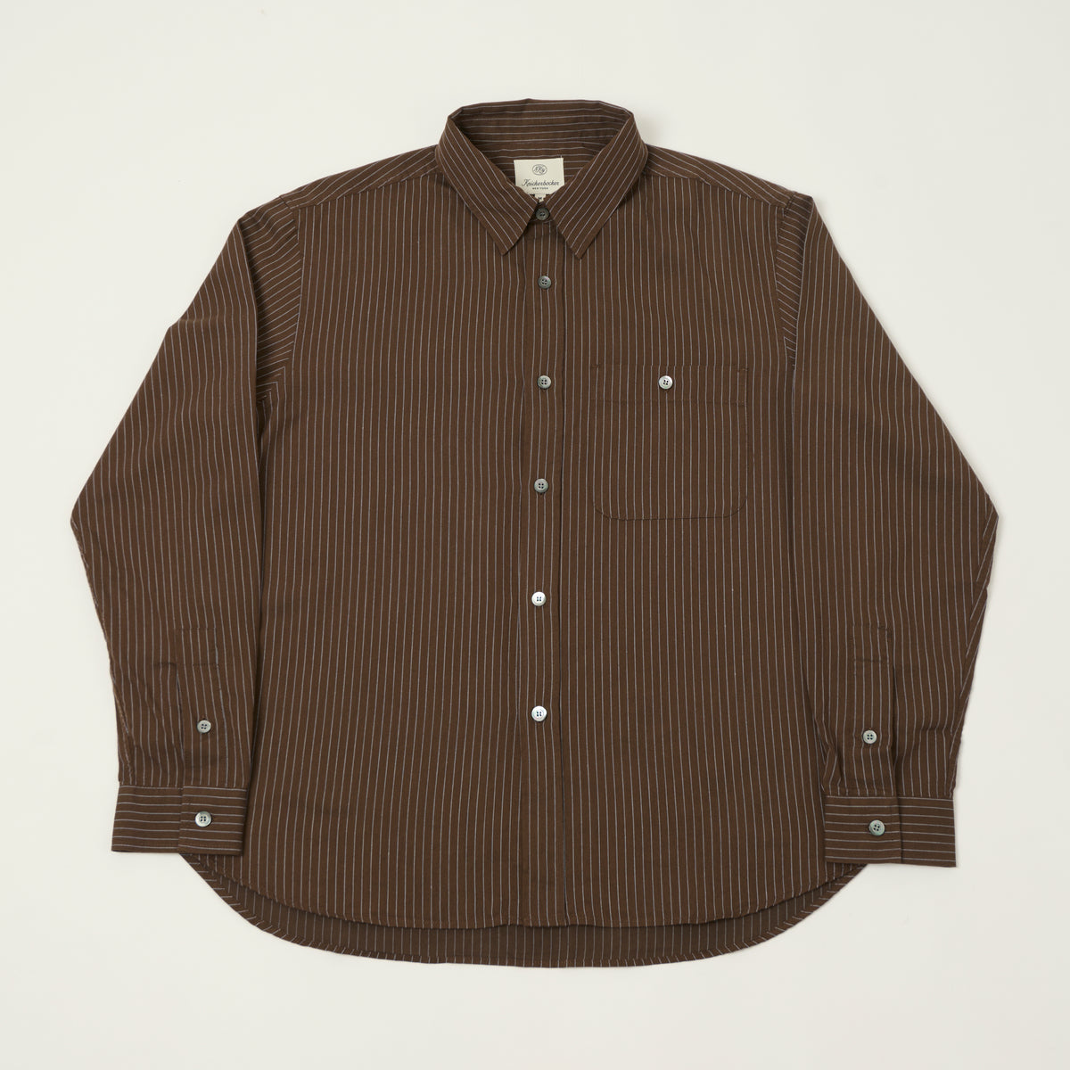 Knickerbocker 'Jones' Cotton/Merino Shirt - Brown/Sky