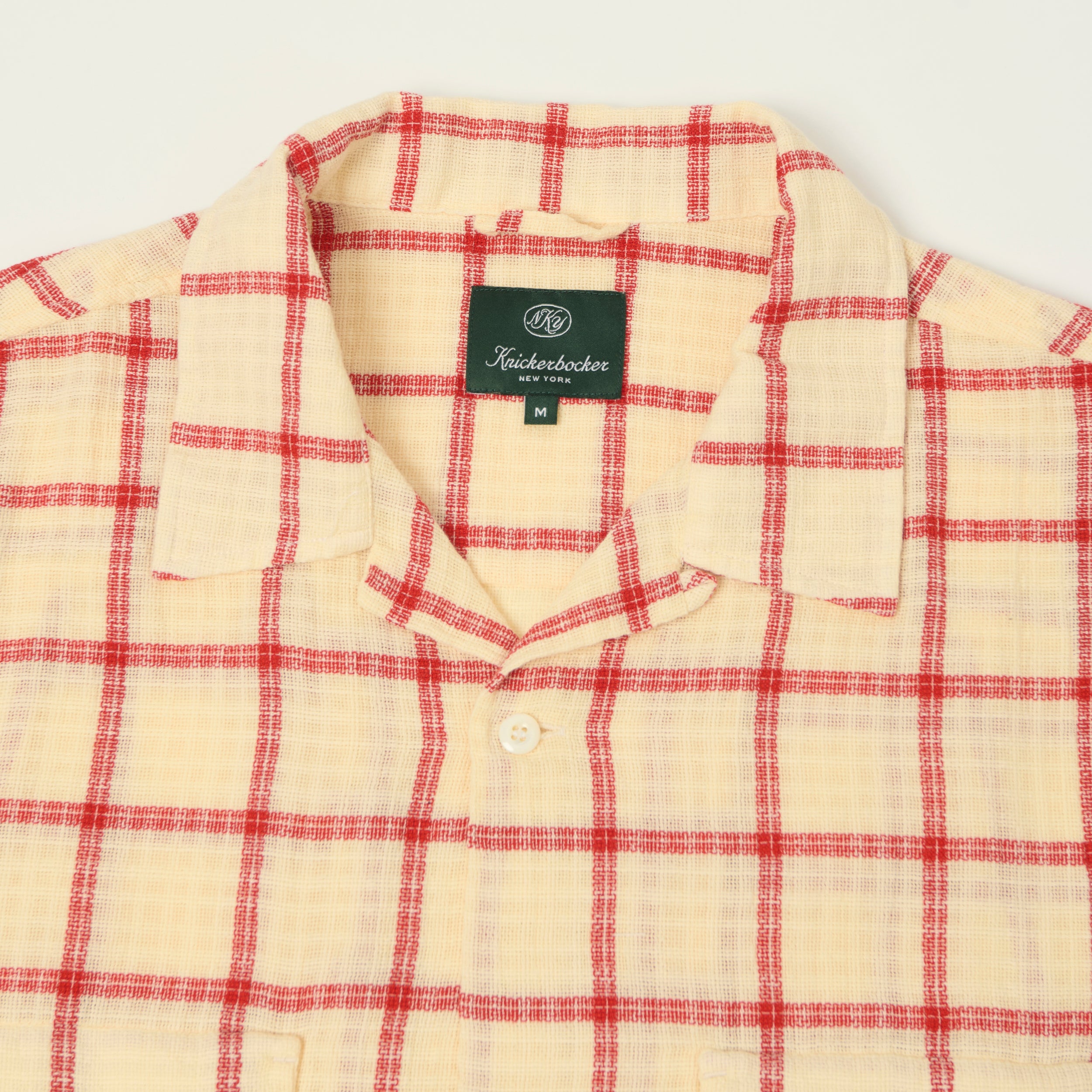 Knickerbocker 'Loom' Cotton Check Shirt - Ecru