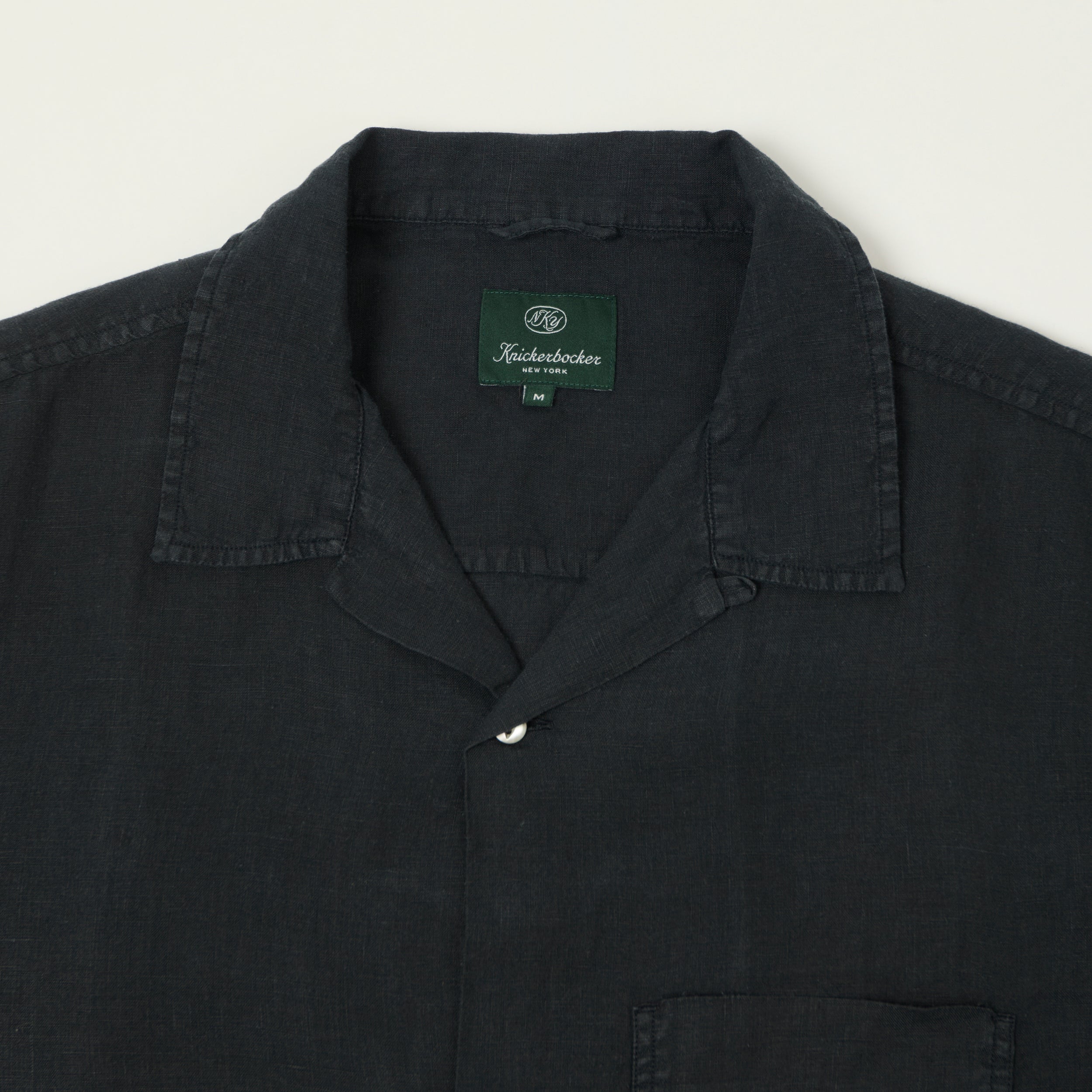 Knickerbocker 'Marina' Linen Camp Shirt - Black