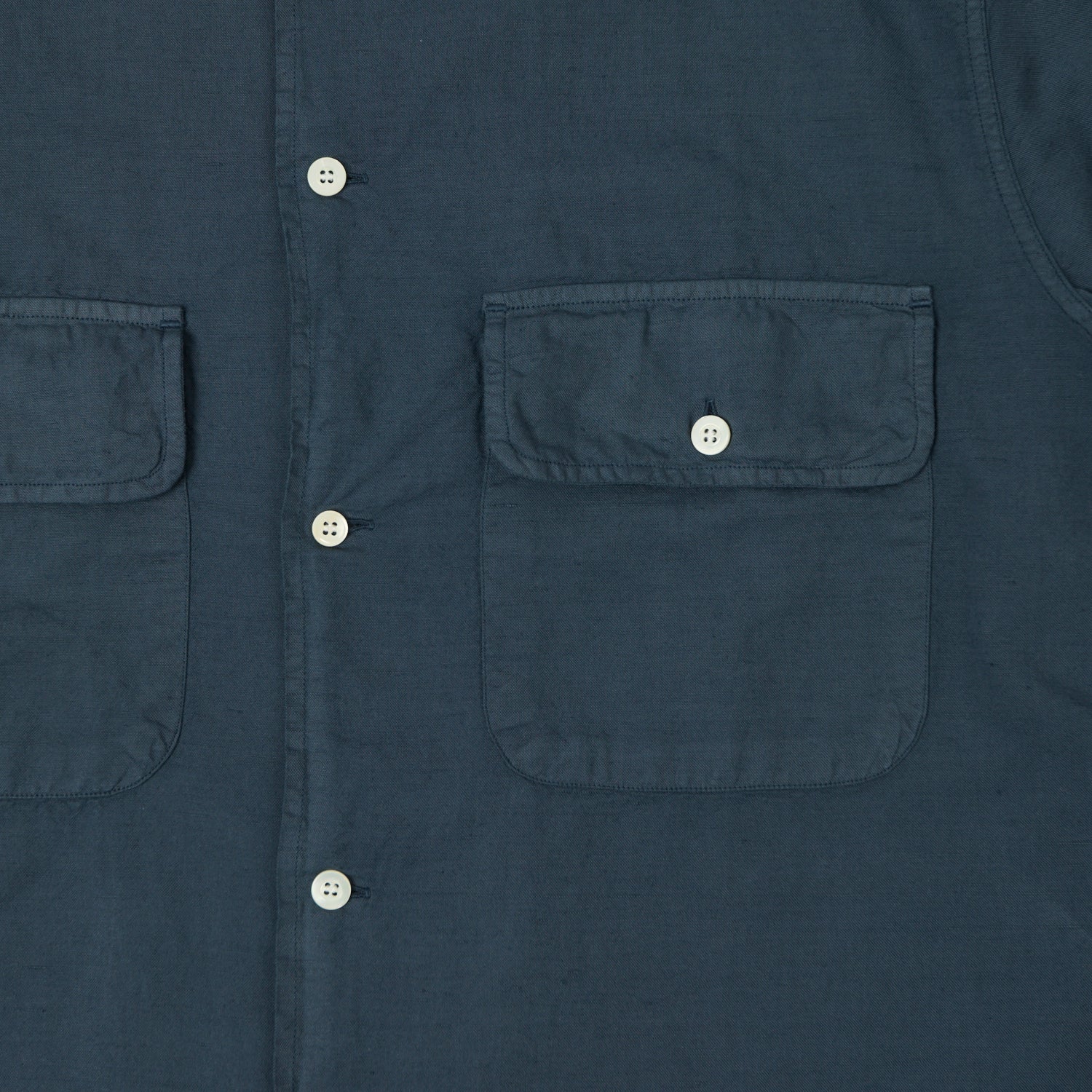 Knickerbocker Mar Cotton & Linen Shirt - Navy