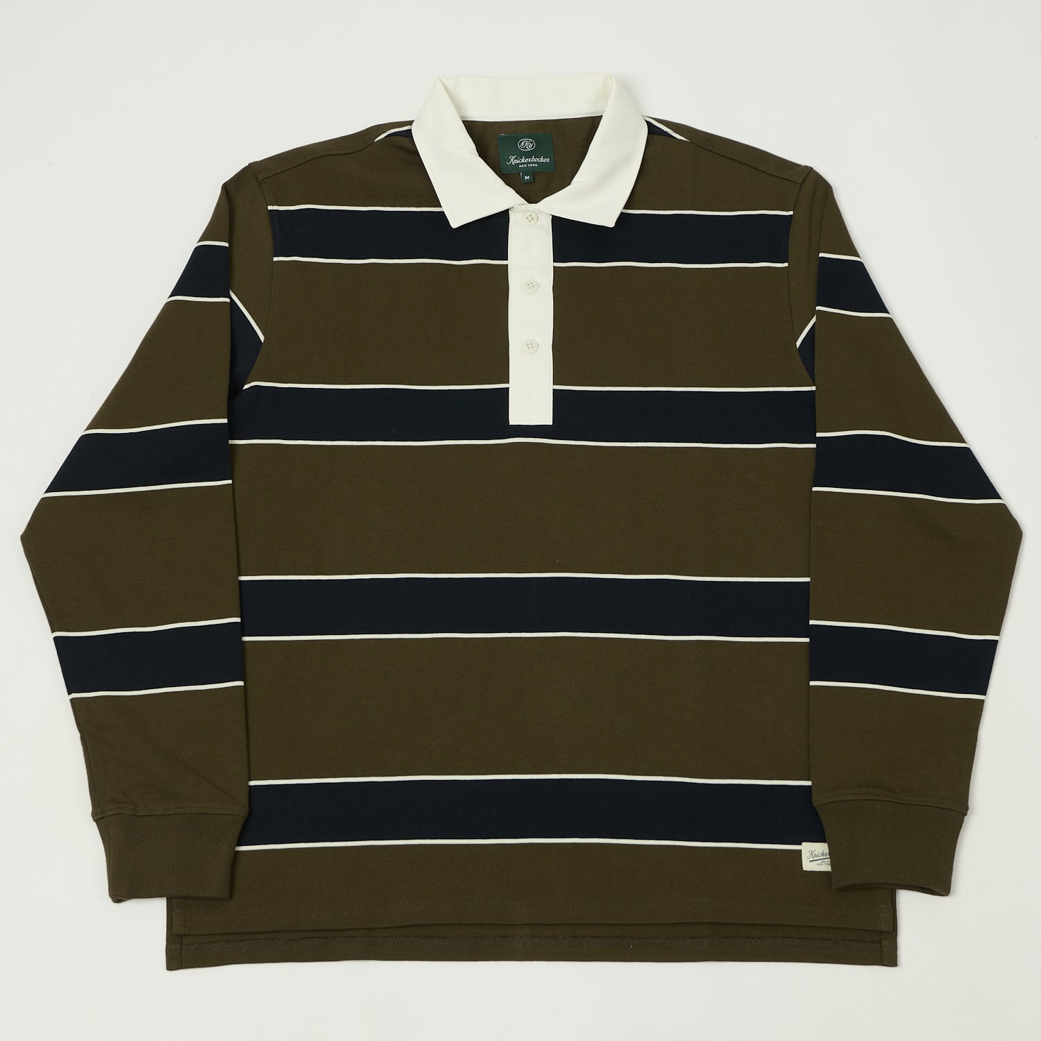 Knickerbocker 'McCarren' Stripe Rugby Shirt - Black/Olive