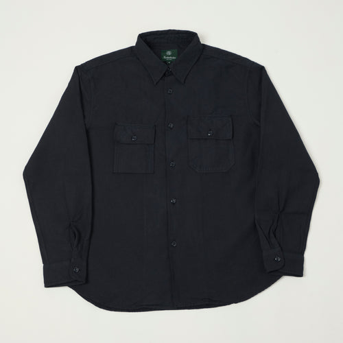 Knickerbocker 'Pacific' Cotton/Linen Twill Shirt - Navy