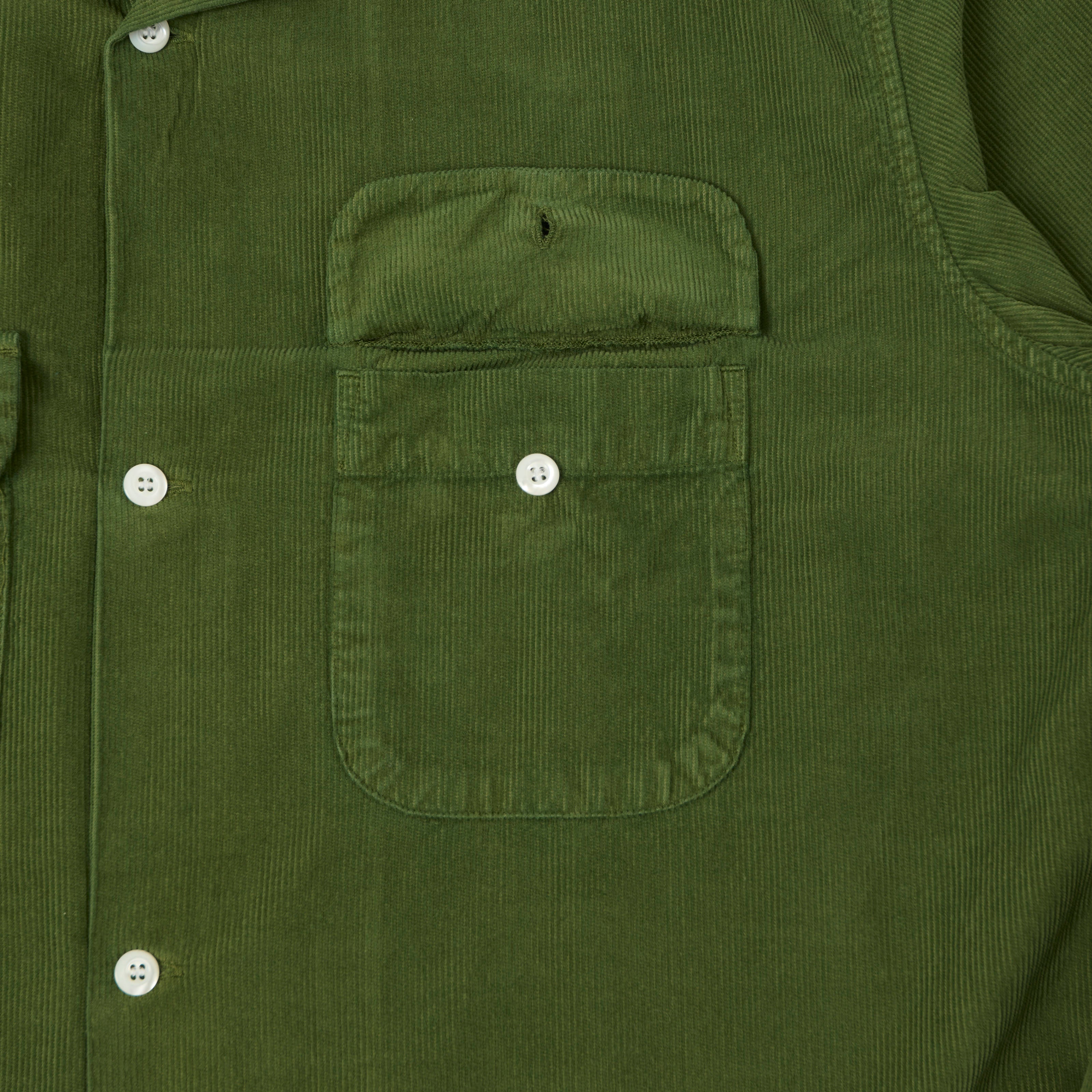 Knickerbocker Penny Camp Collar Corduroy Shirt - Green