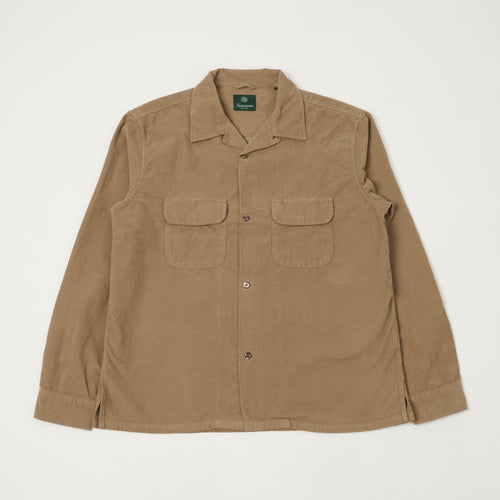 Knickerbocker Penny Camp Collar Corduroy Shirt - Khaki