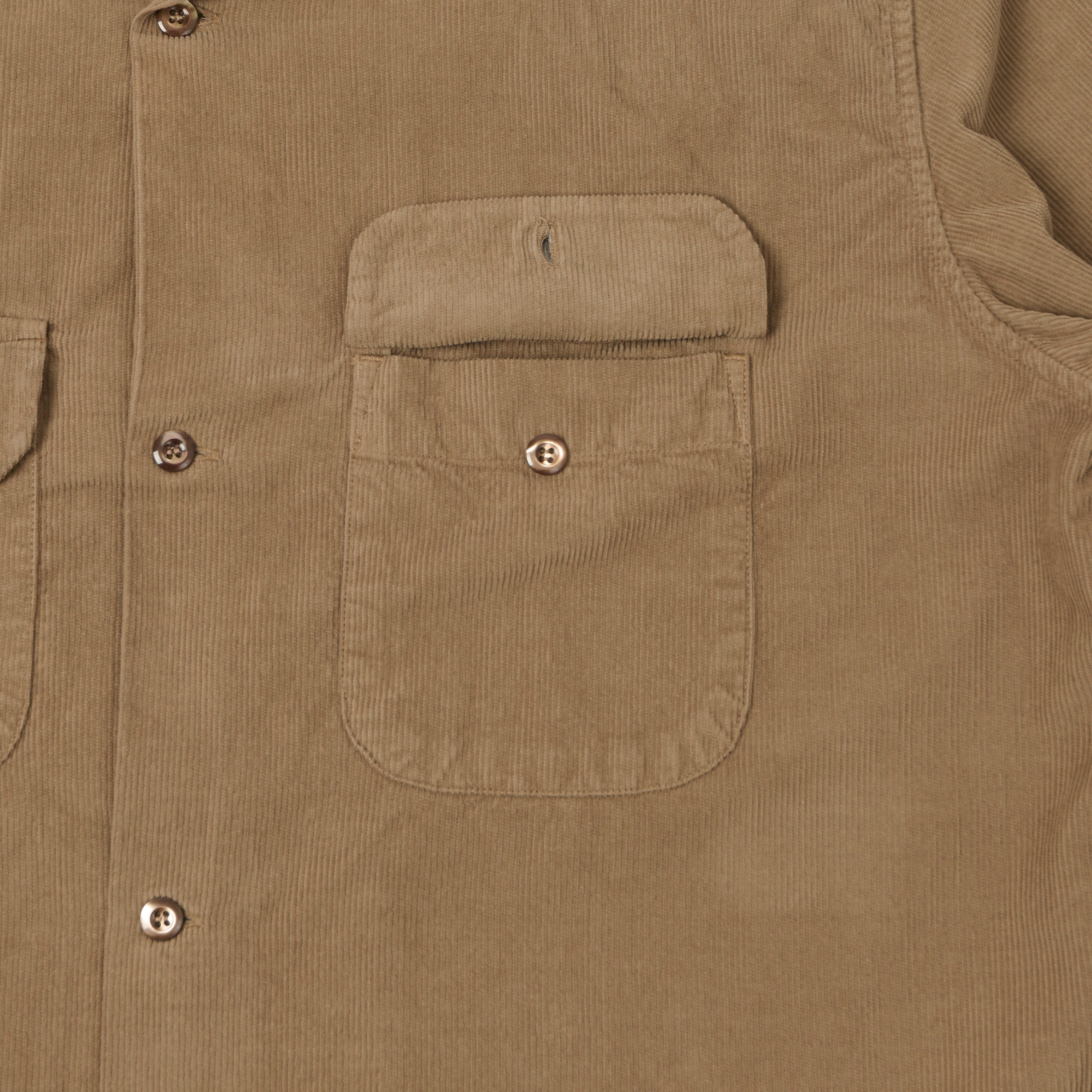 Knickerbocker Penny Camp Collar Corduroy Shirt - Khaki