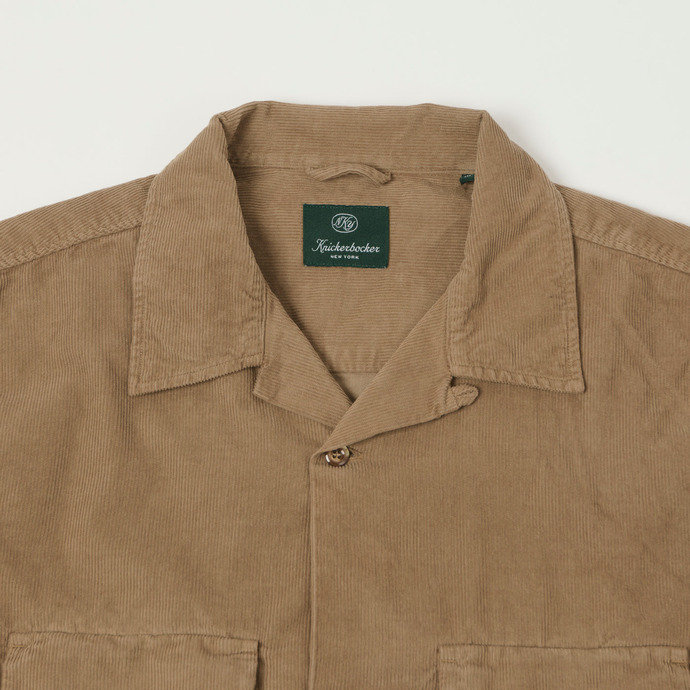 Knickerbocker Penny Camp Collar Corduroy Shirt - Khaki