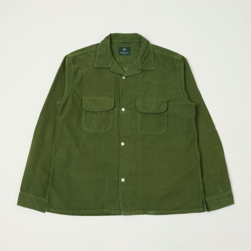 Knickerbocker Penny Camp Collar Corduroy Shirt - Green