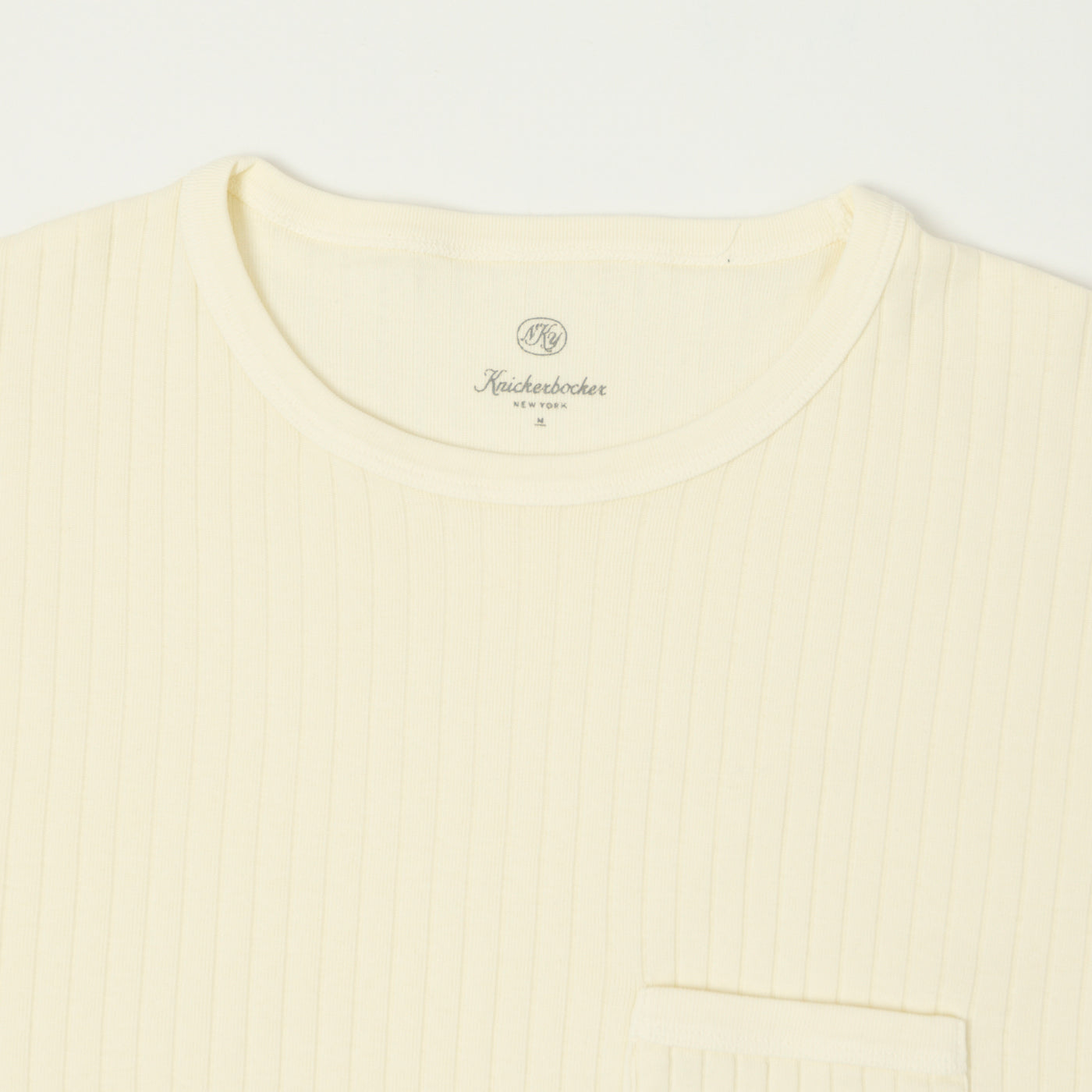 Knickerbocker Rib Pocket T-Shirt - Milk