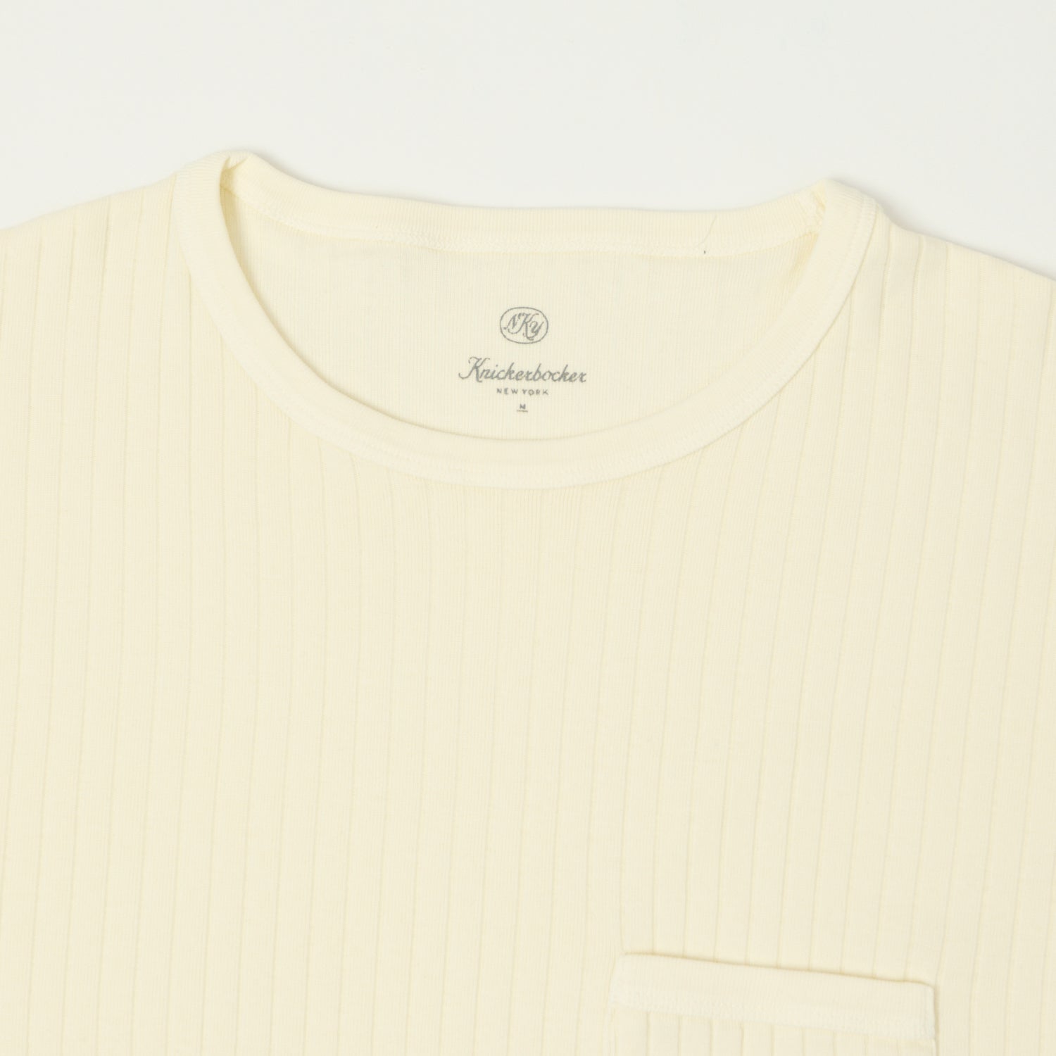 Knickerbocker Rib Pocket T-Shirt - Milk