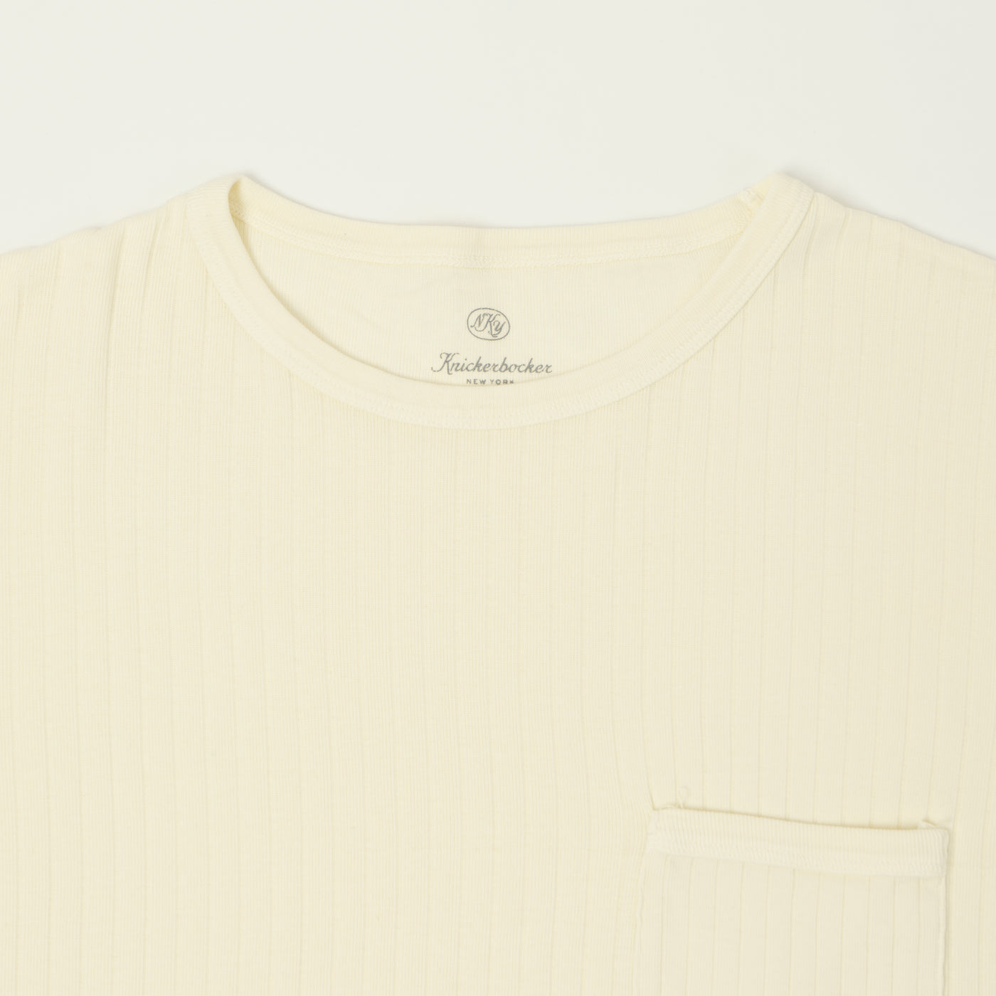 Knickerbocker Rib Pocket T-Shirt - Milk