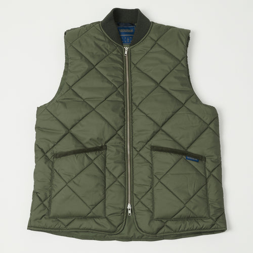 Lavenham Big Quilt Bomber Gilet - Olive Green