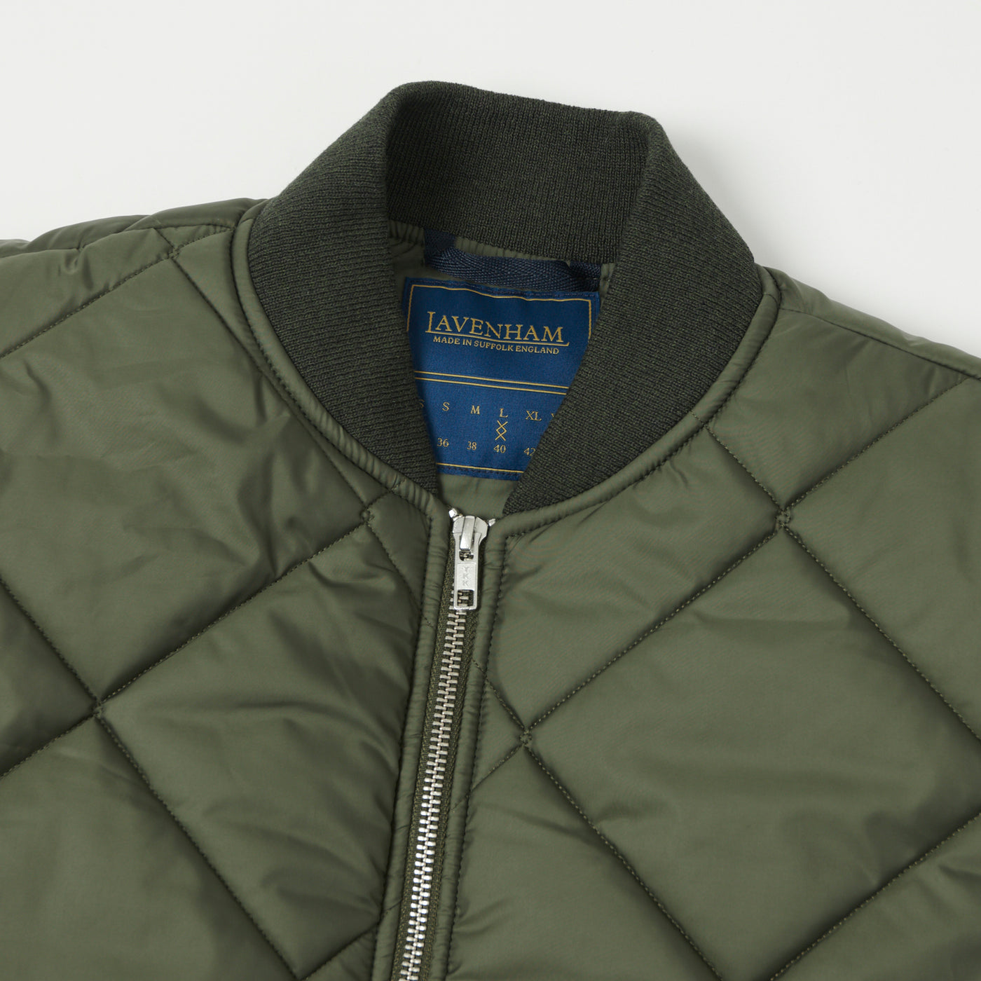Lavenham Big Quilt Bomber Gilet - Olive Green