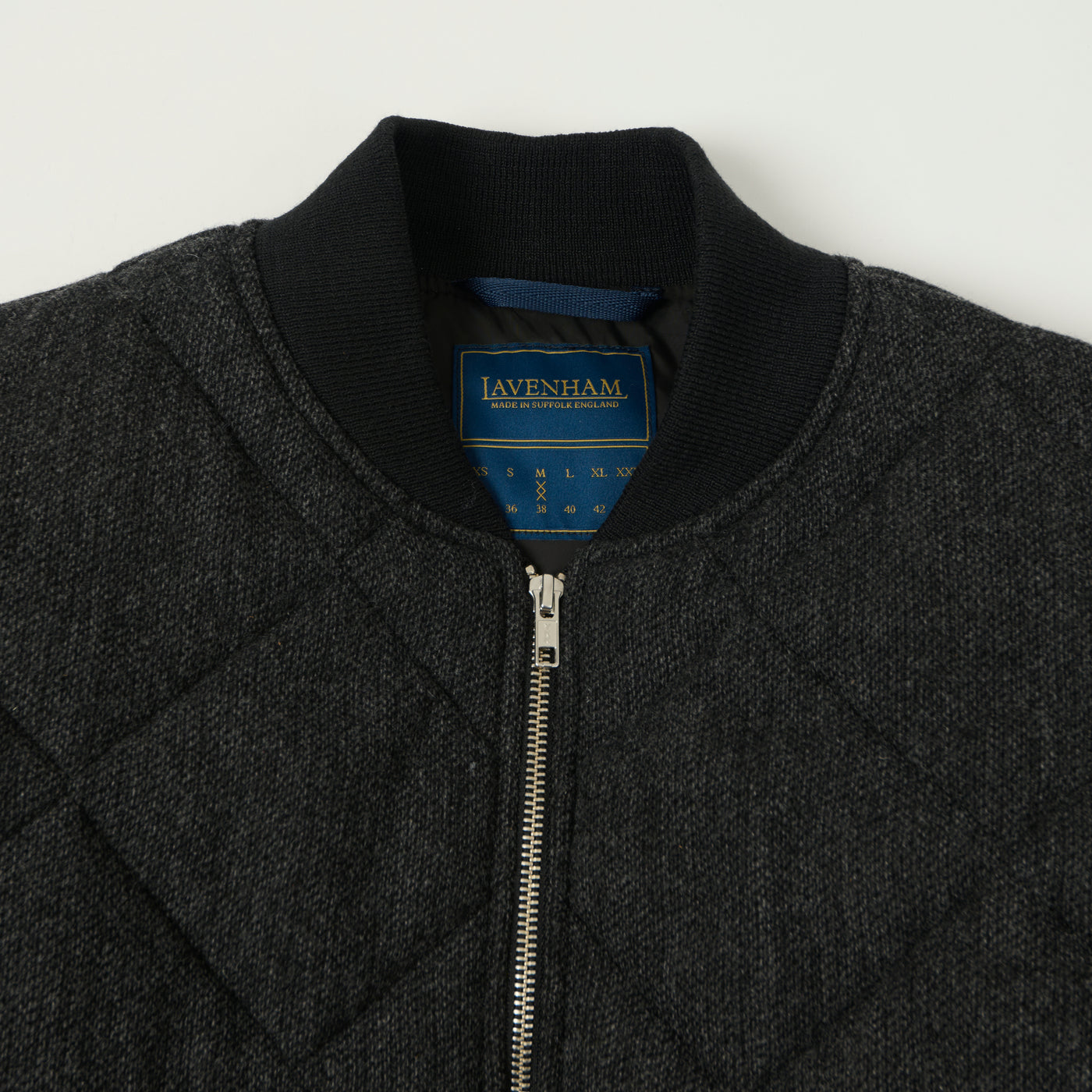 Lavenham Big Quilt Wool Bomber Jacket - Charcoal
