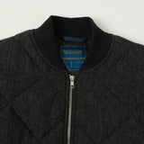 Lavenham 'Son of Stag' Big Quilt Wool Bomber Jacket - Charcoal