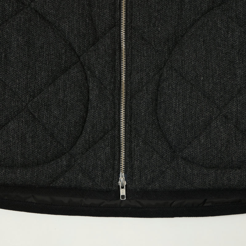 Lavenham 'Son of Stag' Big Quilt Wool Bomber Jacket - Charcoal