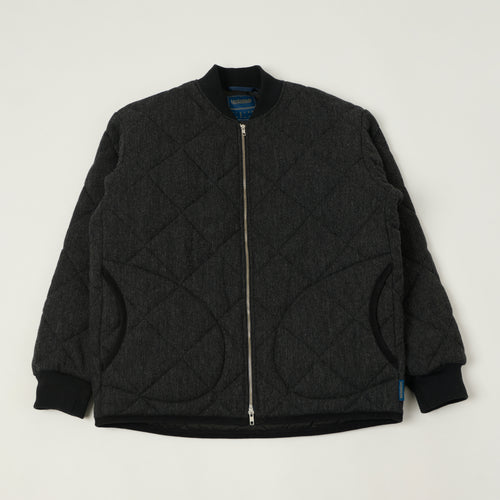 Lavenham Big Quilt Wool Bomber Jacket - Charcoal
