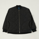 Lavenham 'Son of Stag' Big Quilt Wool Bomber Jacket - Charcoal