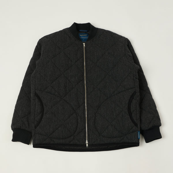 Lavenham 'Son of Stag' Big Quilt Wool Bomber Jacket - Charcoal