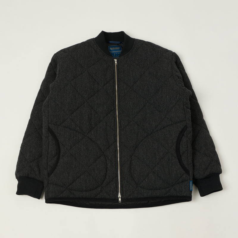 Lavenham 'Son of Stag' Big Quilt Wool Bomber Jacket - Charcoal