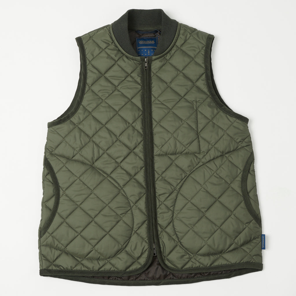 ジャケット・アウター lavenham mickfield gilet / olive green lavenham mickfield gilet / olive green（Lavenham Zip Bomber