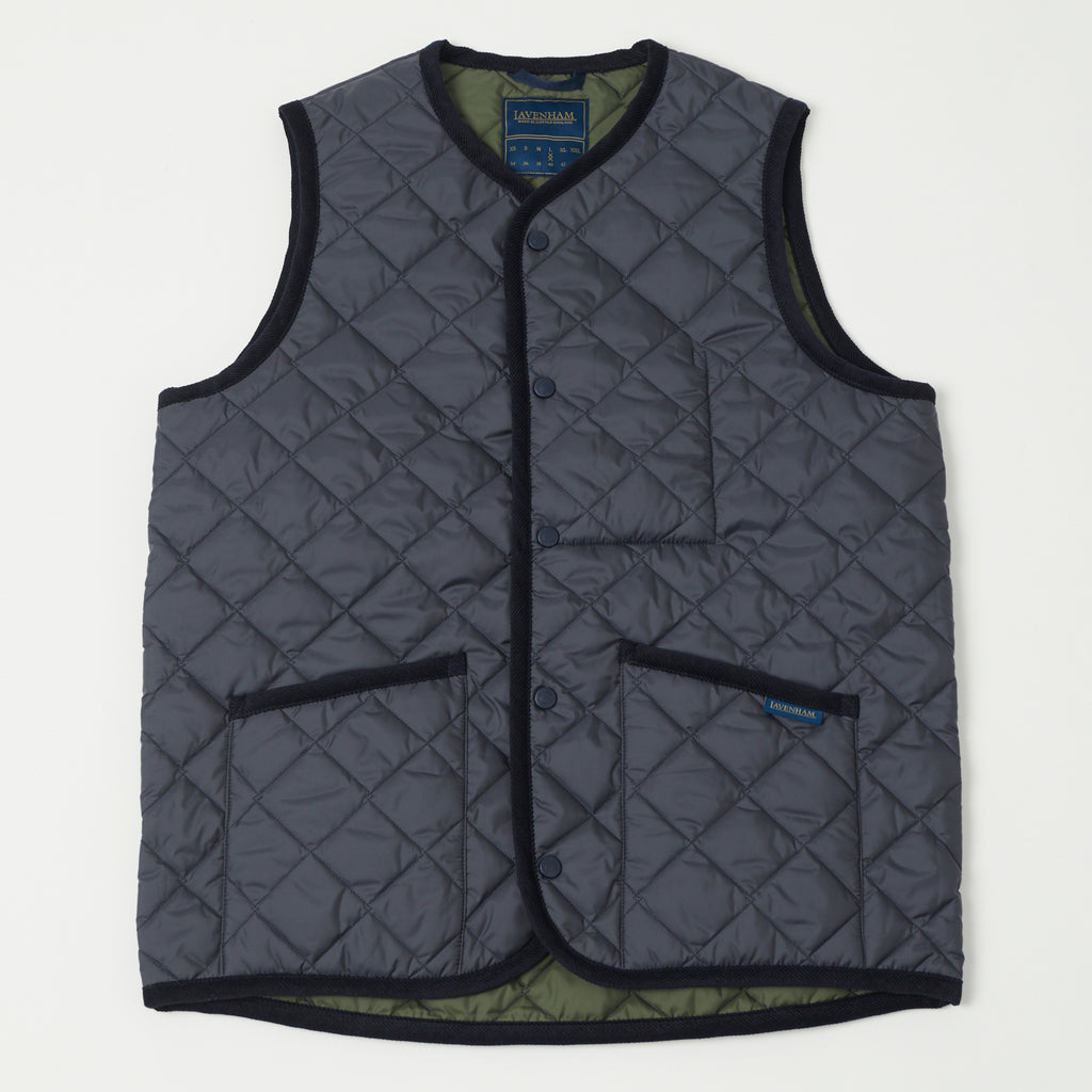 Lavenham Thornham Quilted Gilet - Suffolk Navy/Olive Green | SON