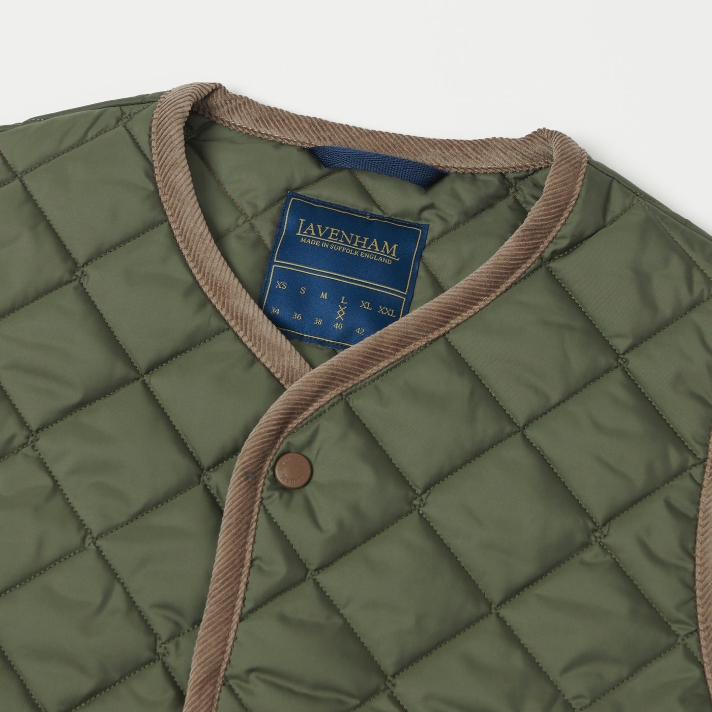 Lavenham Zip Bomber Gilet - Olive Green | SON OF A STAG