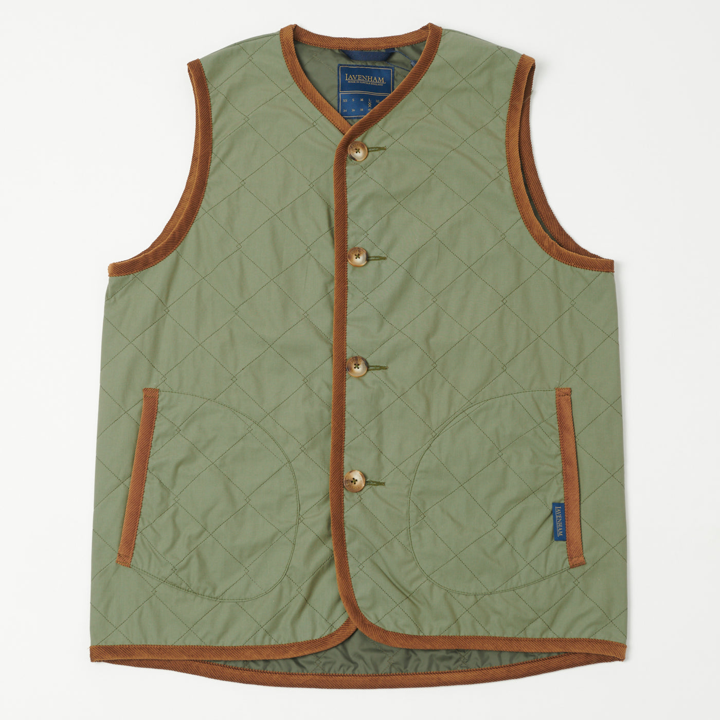 Lavenham Unwadded Gilet - Army Green | SON OF A STAG