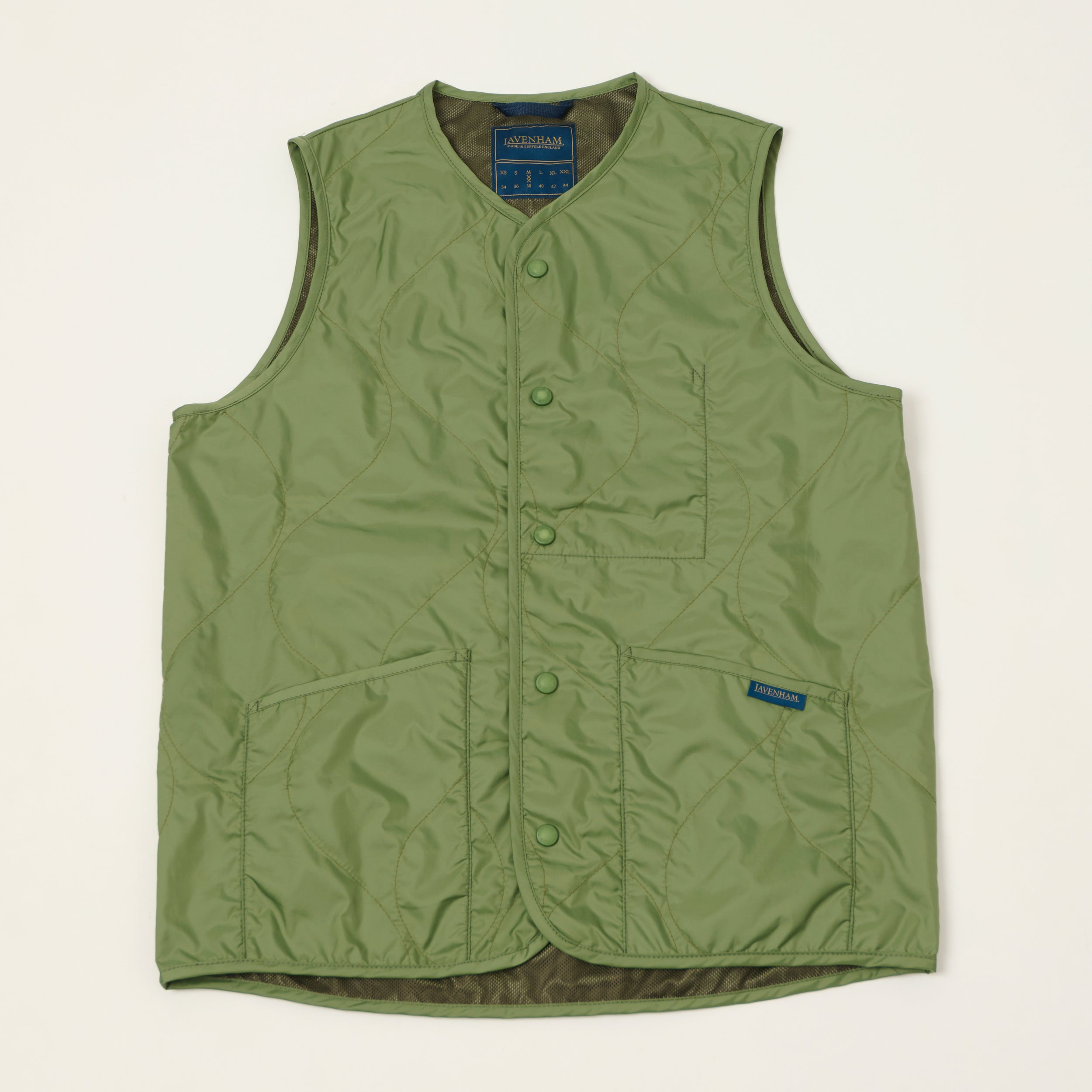 Lavenham Unwadded 'Thornham' Gilet - Green Sward