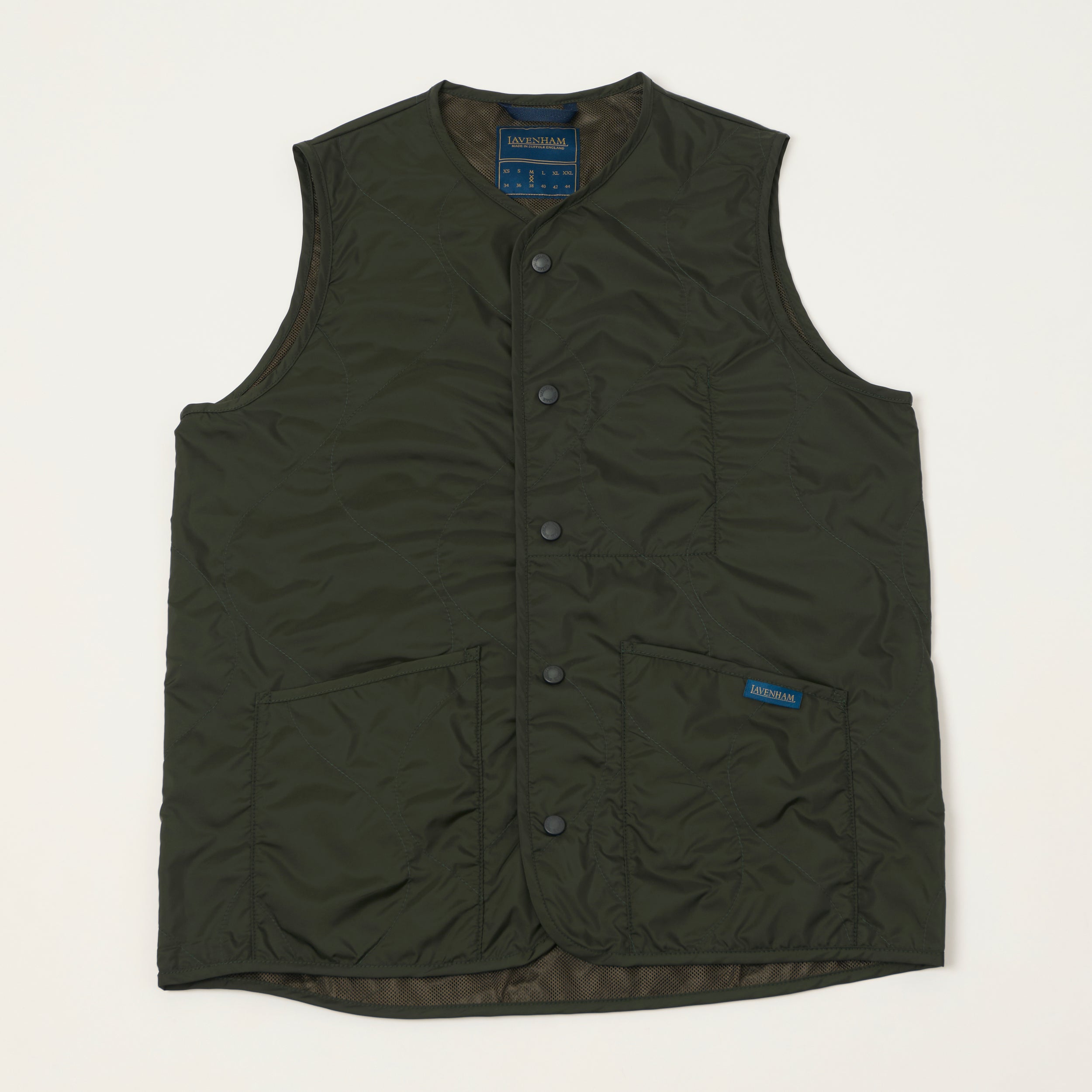 Lavenham Unwadded 'Thornham' Gilet - Rosin Green