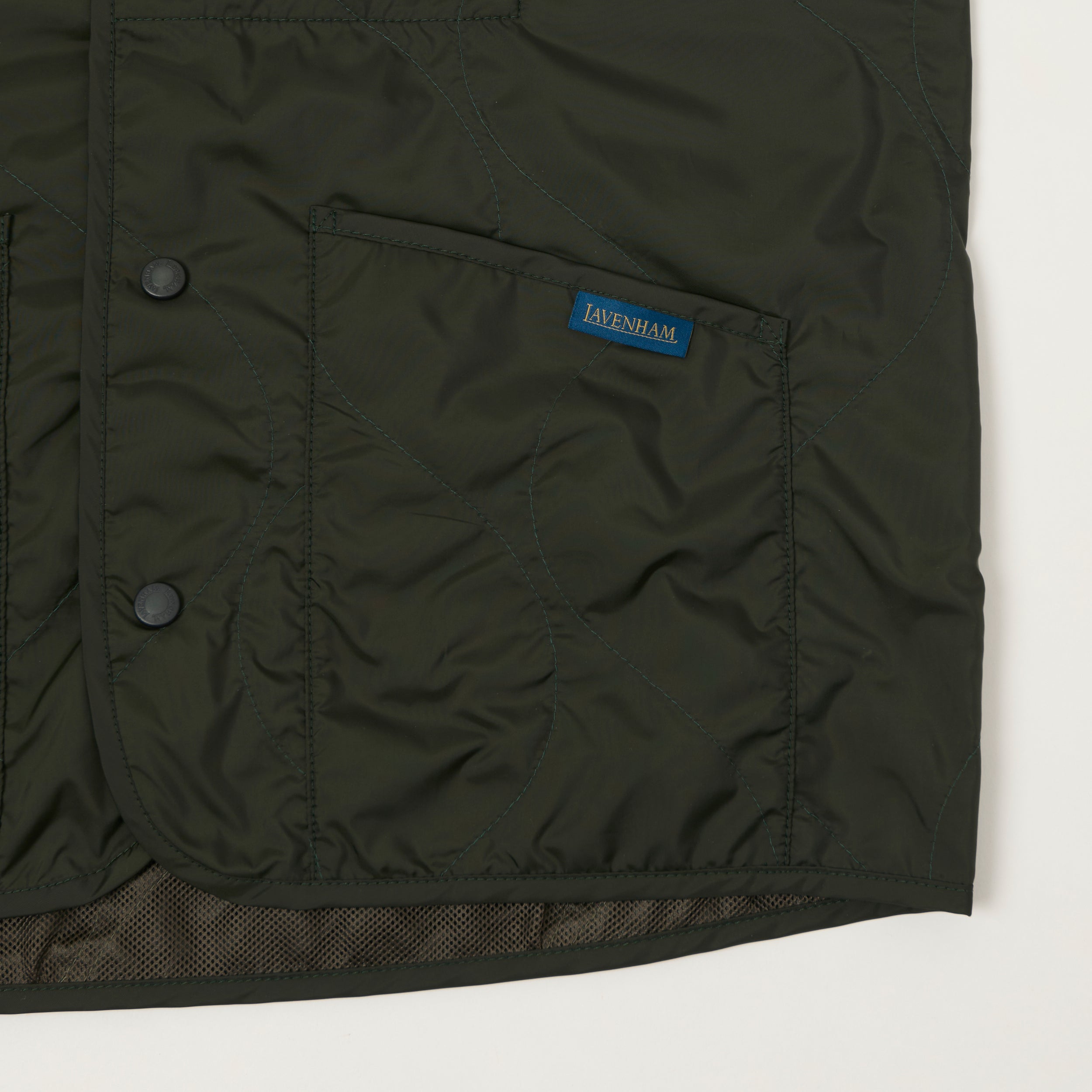 Lavenham Unwadded 'Thornham' Gilet - Rosin Green