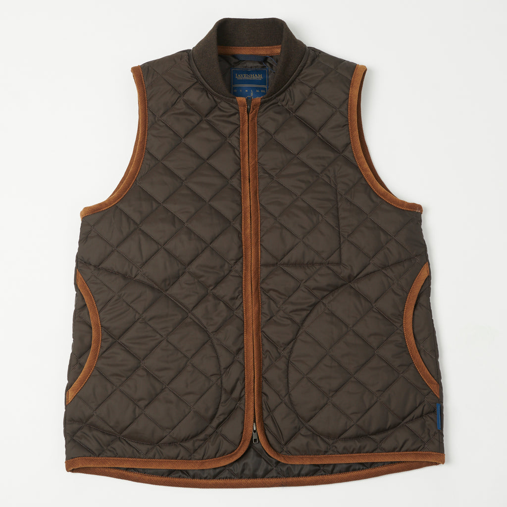 Lavenham Zip Bomber Gilet - Dark Chocolate