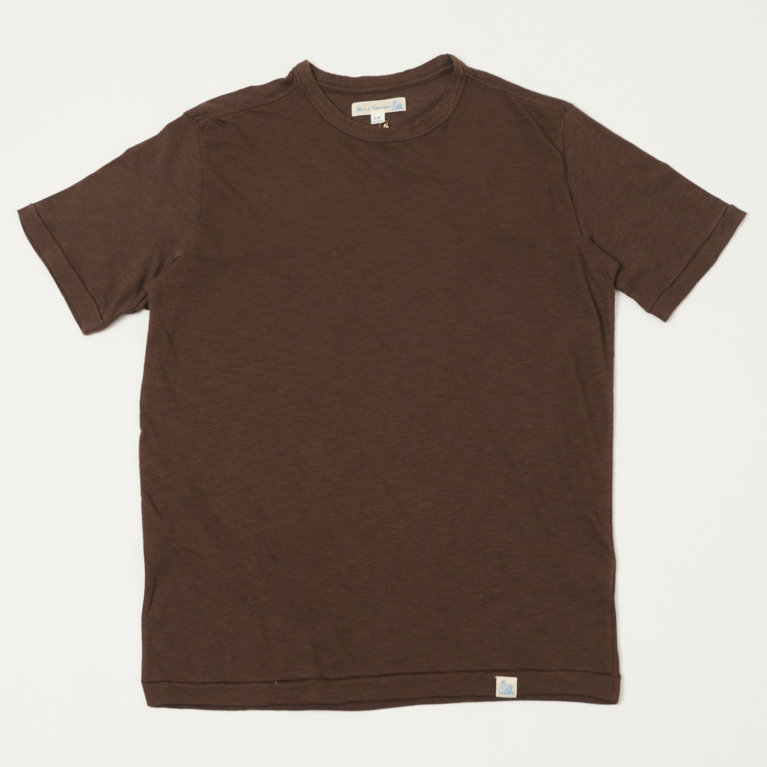 Merz b. Schwanen 'Good Basics' SCT04 Pima Slub Cotton Tee - Chocolate