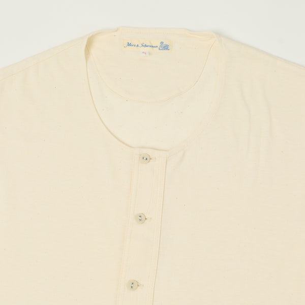 Merz b. Schwanen 103 Lightweight Short Sleeve Henley - Nature