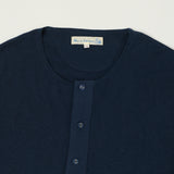 Merz b. Schwanen 103 Lightweight Short Sleeve Henley - Ink Blue