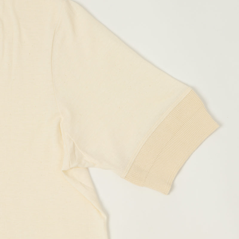 Merz b. Schwanen 103 Lightweight Short Sleeve Henley - Nature