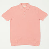 Merz b. Schwanen KPLP02 Plant Based Knitted Polo Shirt - Peach