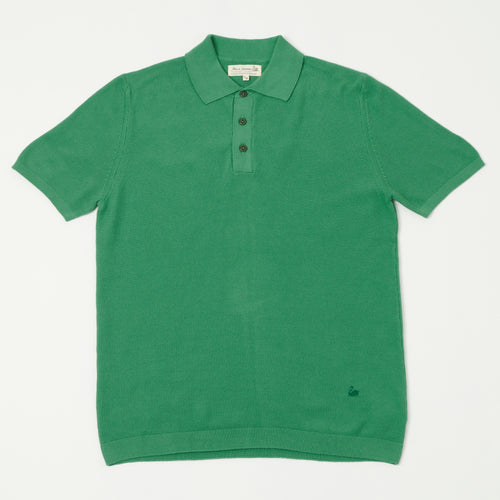 Merz b. Schwanen 'Good Basics' Plant Based Pique Polo Shirt - Grass