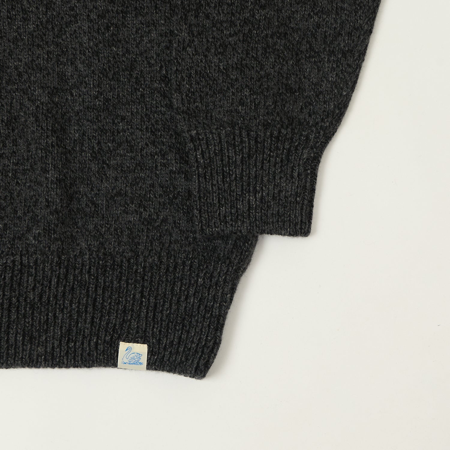 Merz b. Schwanen 'Good Basics' Wool Cashmere Knit Pullover - Grey Melange/Black