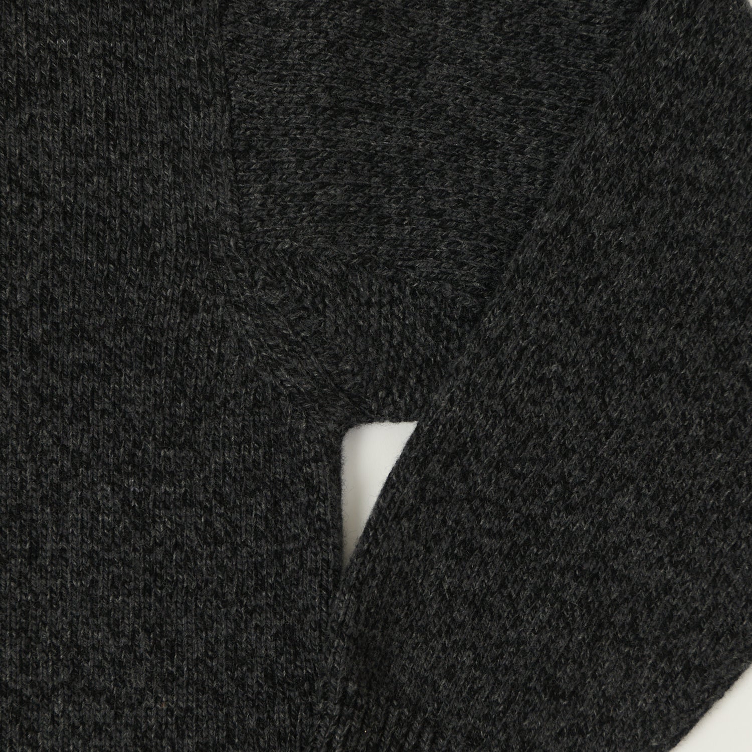 Merz b. Schwanen 'Good Basics' Wool Cashmere Knit Pullover - Grey Melange/Black