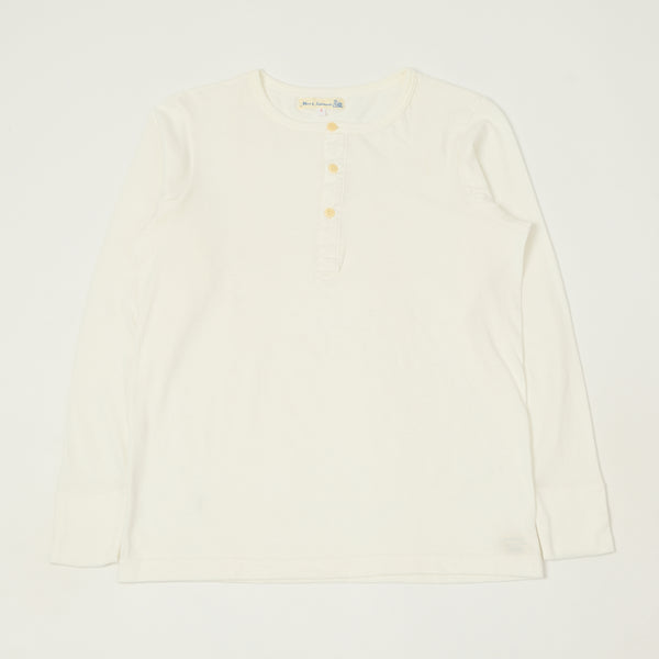 Merz b. Schwanen 1930s Long Sleeve Henley - White