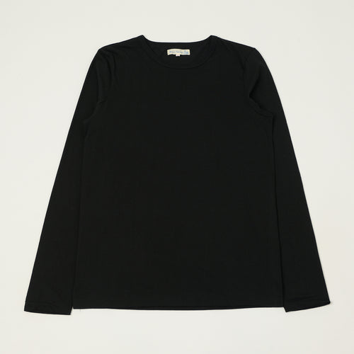 Merz b. Schwanen 1950sLS Lightweight Long Sleeve T-Shirt - Deep Black