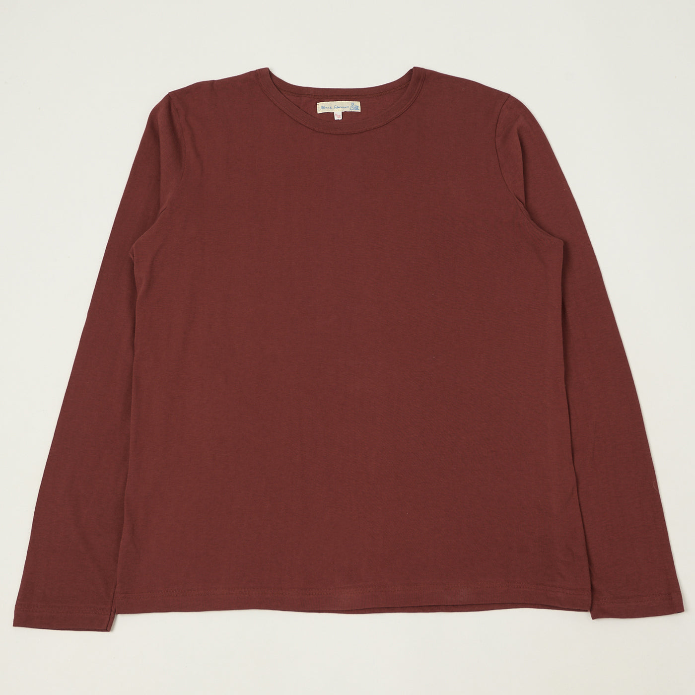 Merz b. Schwanen 1950s Lightweight Long Sleeve T-Shirt - Barn Red