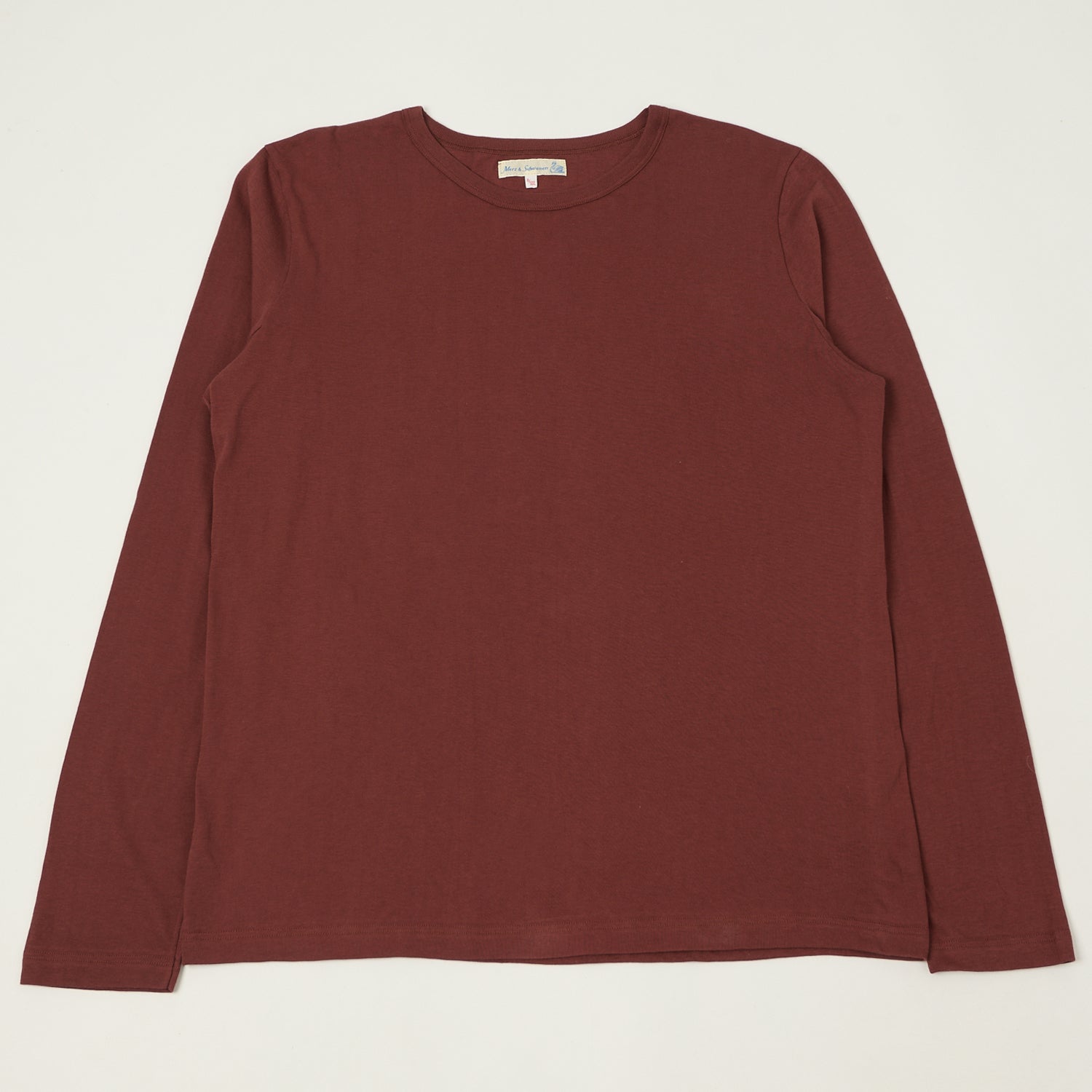 Merz b. Schwanen 1950s Lightweight Long Sleeve T-Shirt - Barn Red