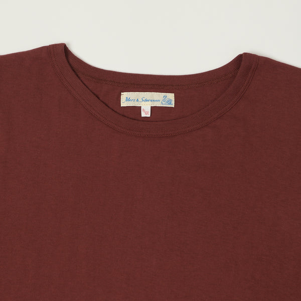 Merz b. Schwanen 1950s Lightweight Long Sleeve T-Shirt - Barn Red