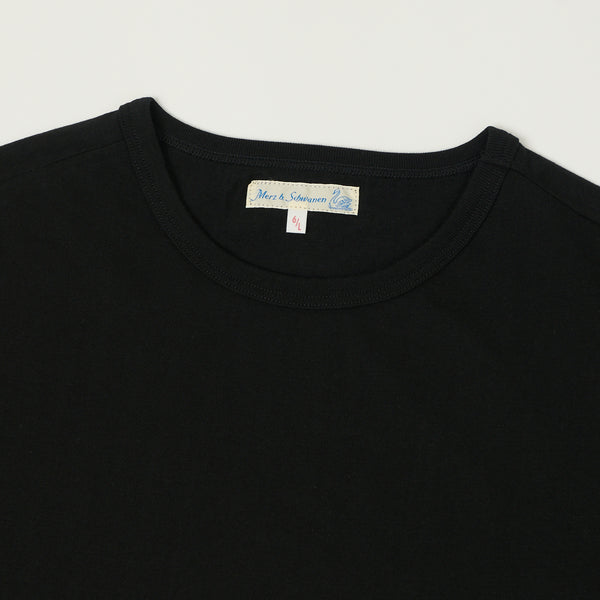 Merz b. Schwanen 1950s Classic Lightweight T-Shirt - Deep Black